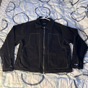 Zara Black Lightweight Shirt Jacket